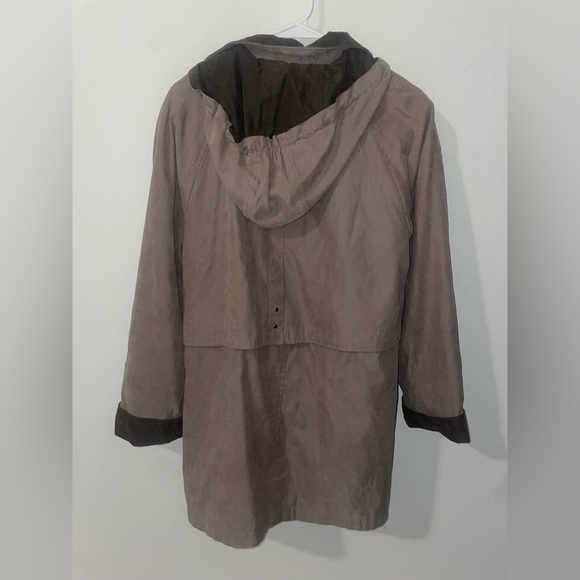 Gallery dark tan brown zip up hooded jacket with removable layers - Picture 6 of 6